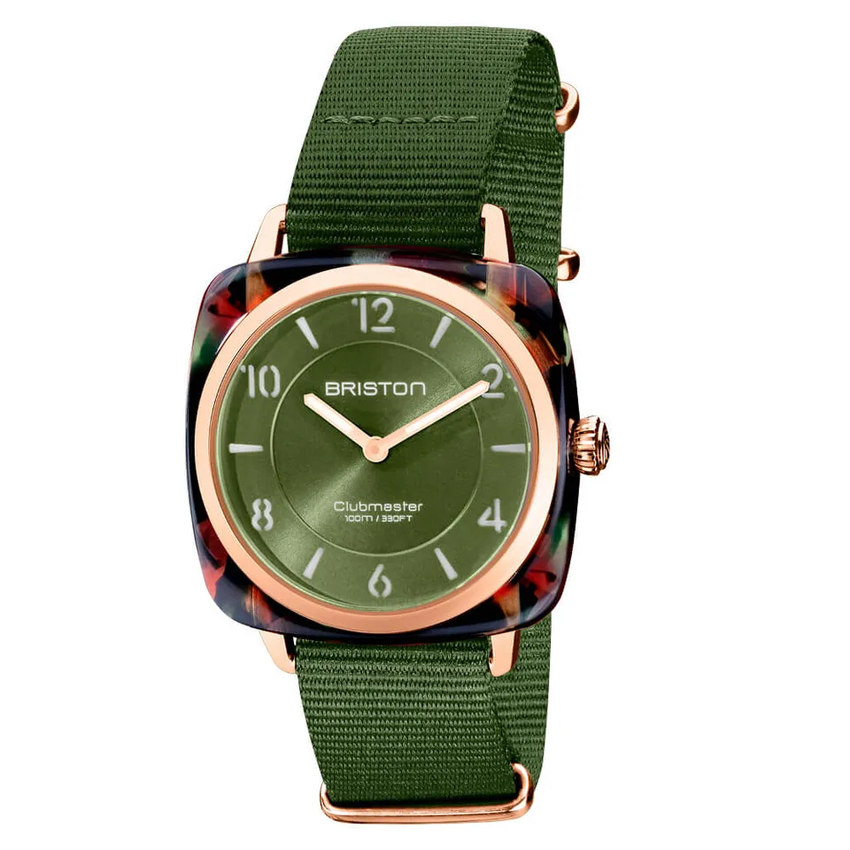 briston-clubmaster-chic-hm-36-mm-or-rose-vert-olive image 1