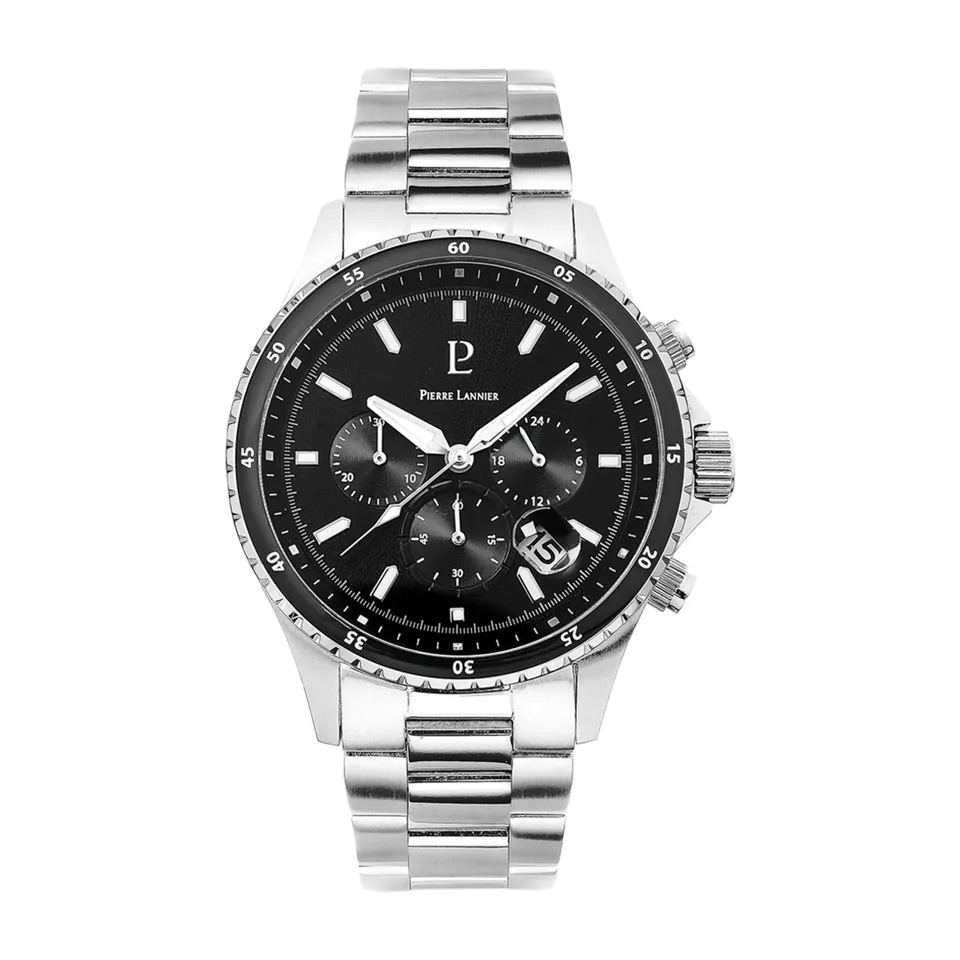 pierre-lannier-cronos-226g131-chronographe-homme-acier-noir-43-5-mm-quartz-10-at image 1