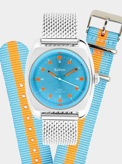 kelton-rc2-montre-homme-blue-orange-maille-milanaise image 6