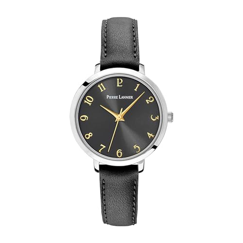 pierre-lannier-chouquette-montre-femme-30-mm-cadran-noir-acier-et-cuir image 6