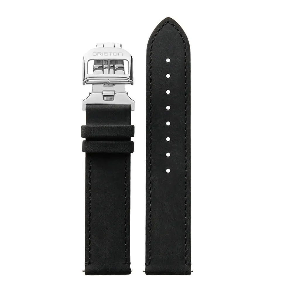 briston-bracelet-cuir-vintage-20-mm-noir-boucle-d-ployante image 1