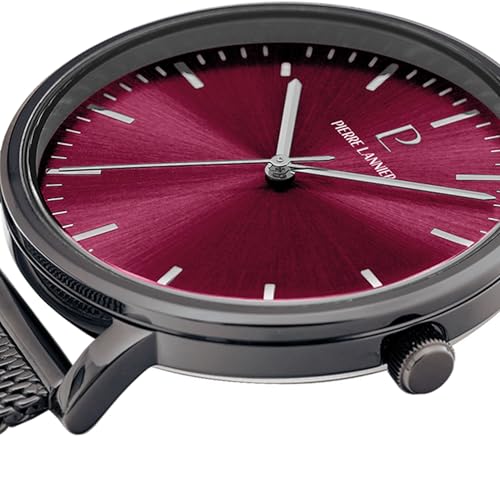 pierre-lannier-essential-montre-quartz-40-5-mm-cadran-rouge-acier-inoxydable-5-a image 5