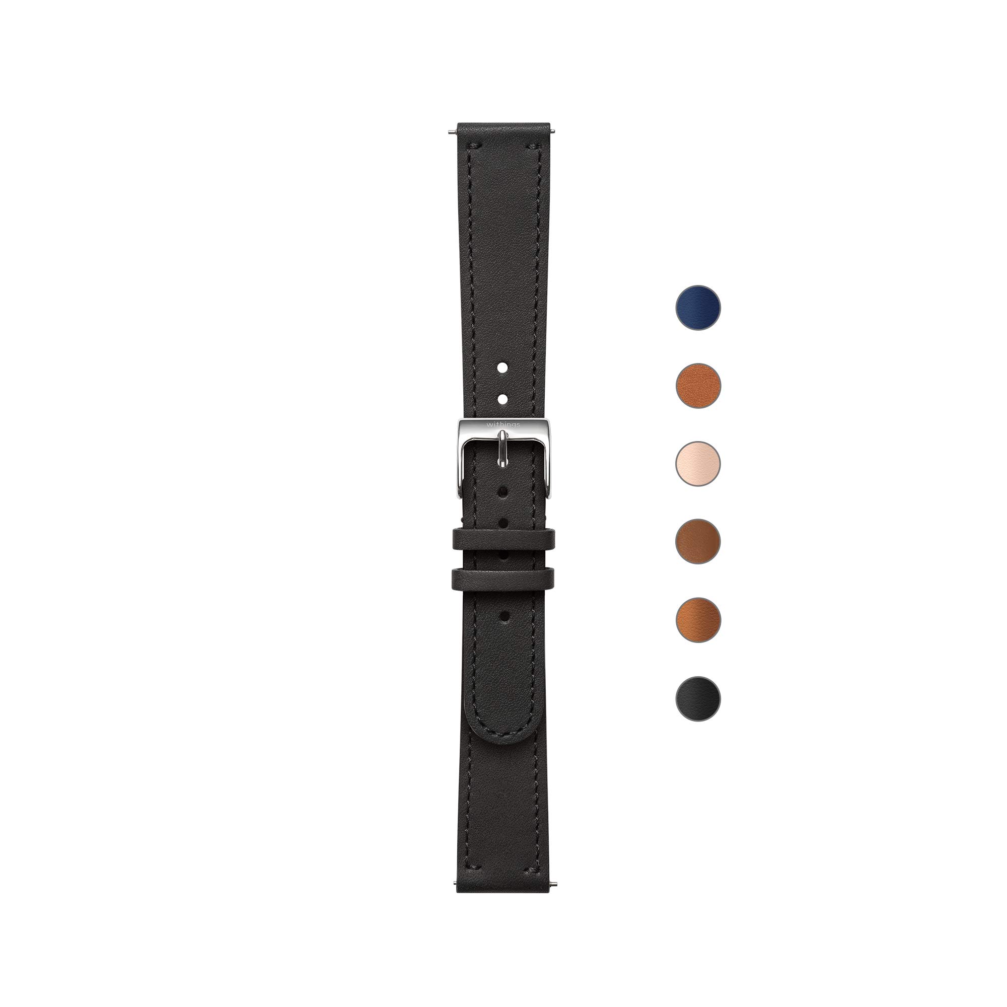 withings-bracelet-cuir-premium-18-mm-pour-scanwatch-38-mm-et-steel image 5