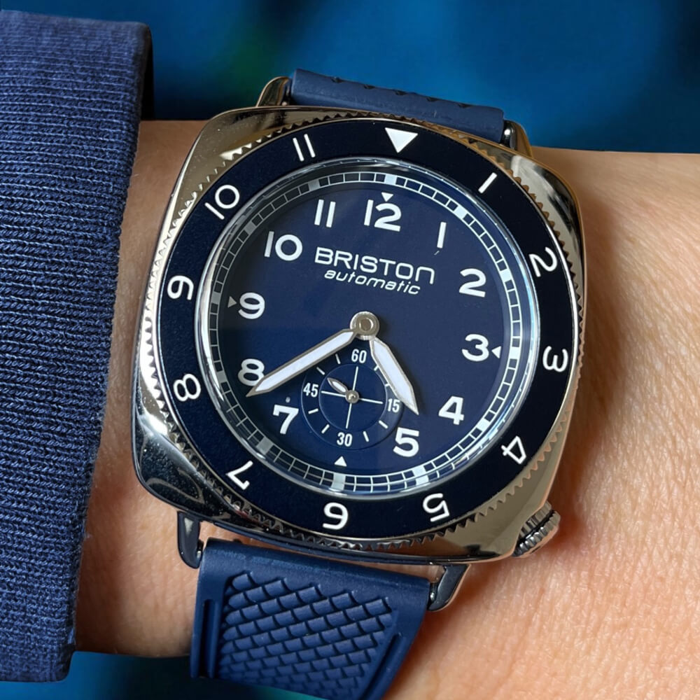 briston-clubmaster-legend-petite-seconde-automatique-39-mm-acier-bleu-fkm image 2