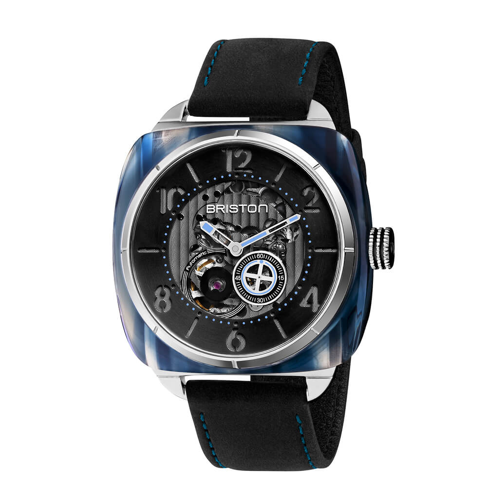 briston-clubmaster-classic-bracelet-cuir-vintage-20-mm-noir-bleu image 2