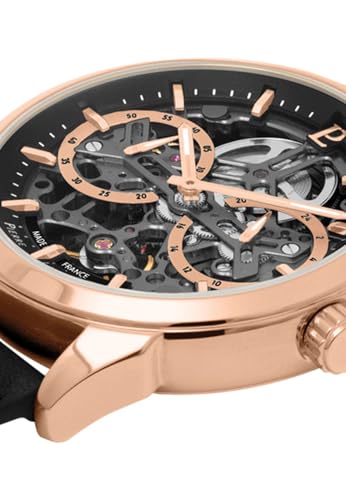 pierre-lannier-monarck-montre-automatique-homme-43-mm-acier-cuir-5-atm image 5