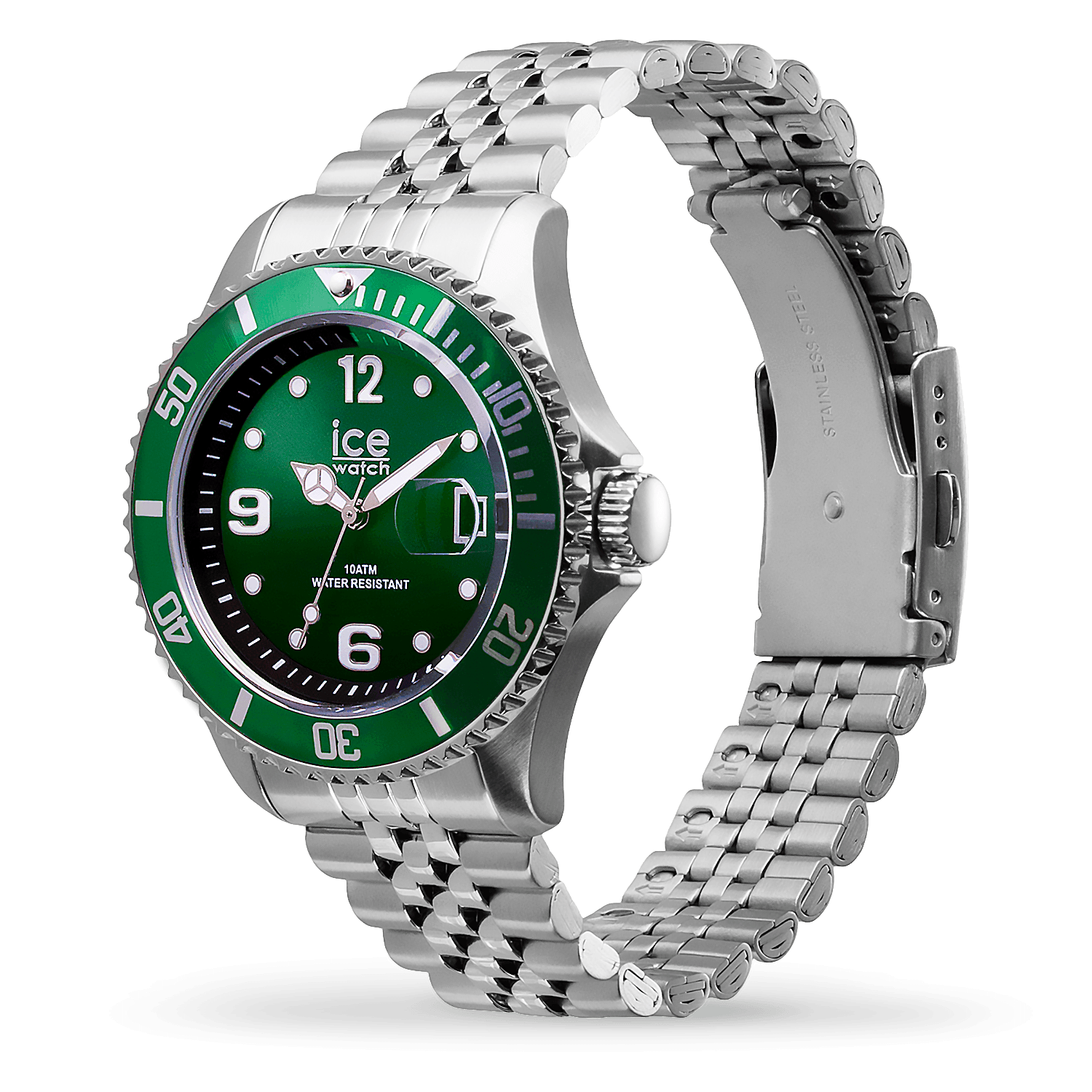 ice-watch-ice-steel-silver-green-montre-homme-acier-inoxydable-cadran-vert image 2