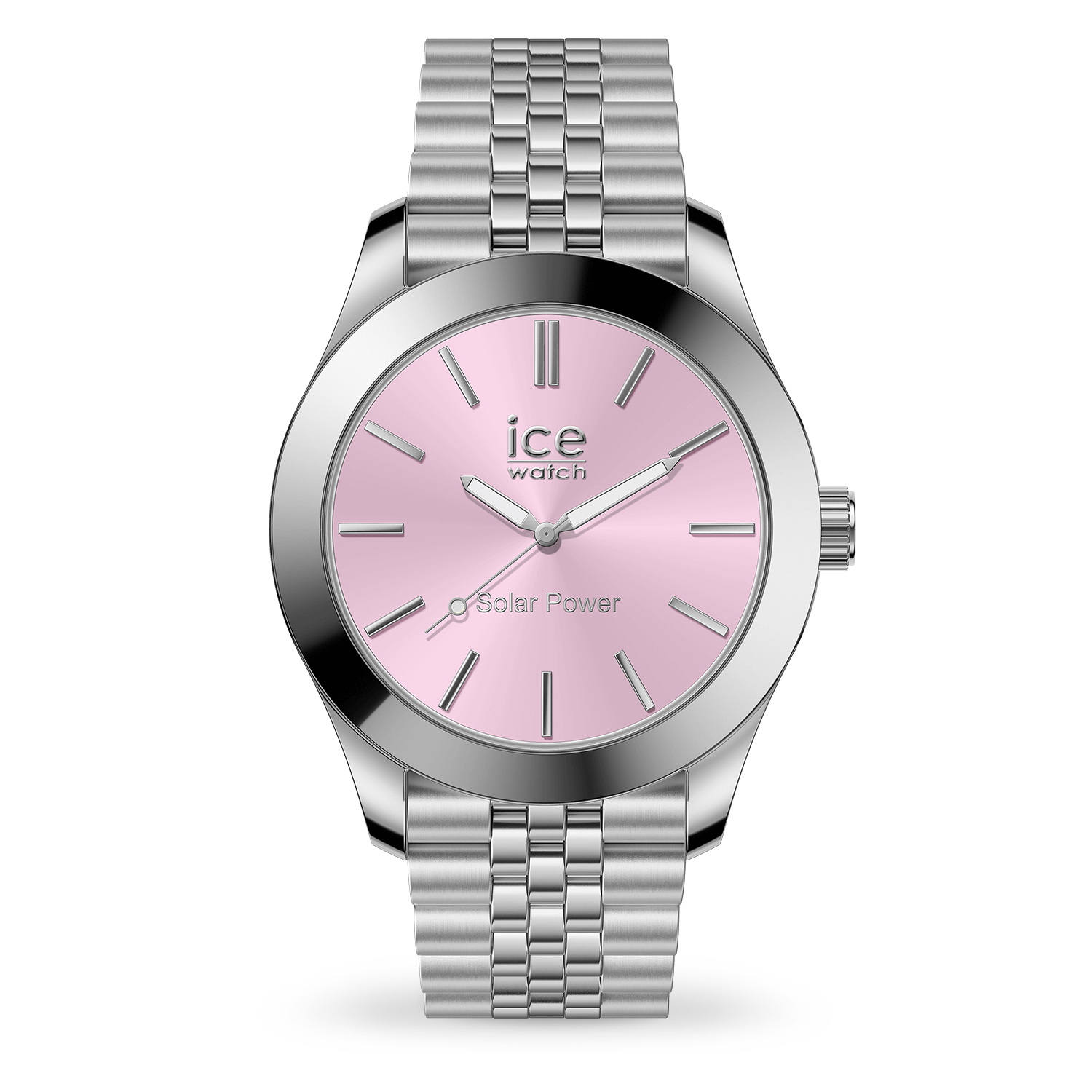 ice-watch-ice-steel-solar-montre-femme-silver-light-pink-solaire image 1