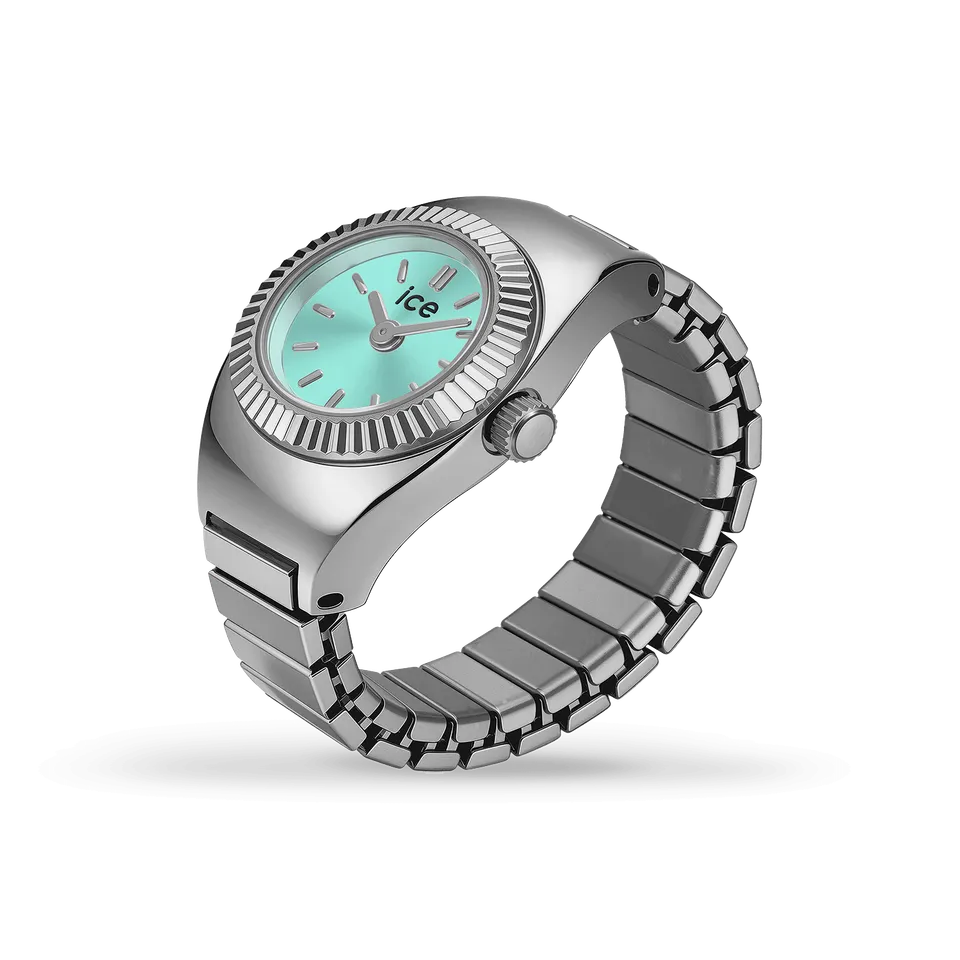 ice-watch-chouchou-montre-bague-femme-cadran-turquoise-bracelet-argent image 1