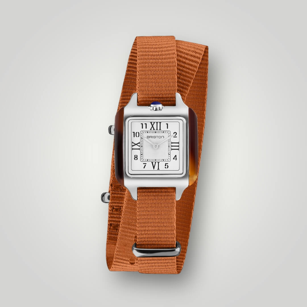 briston-bracelet-nato-nylon-12-mm-marron-clubmaster-lady image 2